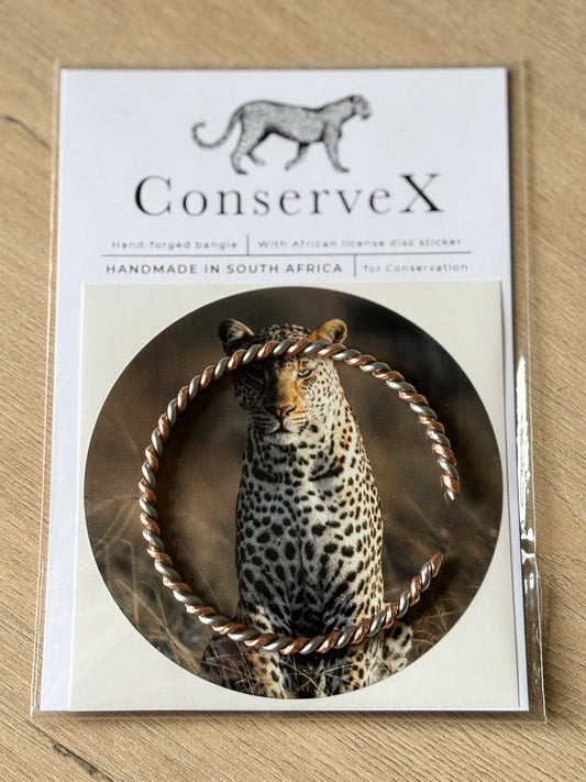 Ingwe Copper and Silver Bangle