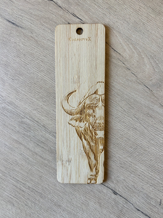 African Buffalo Bamboo Bookmark