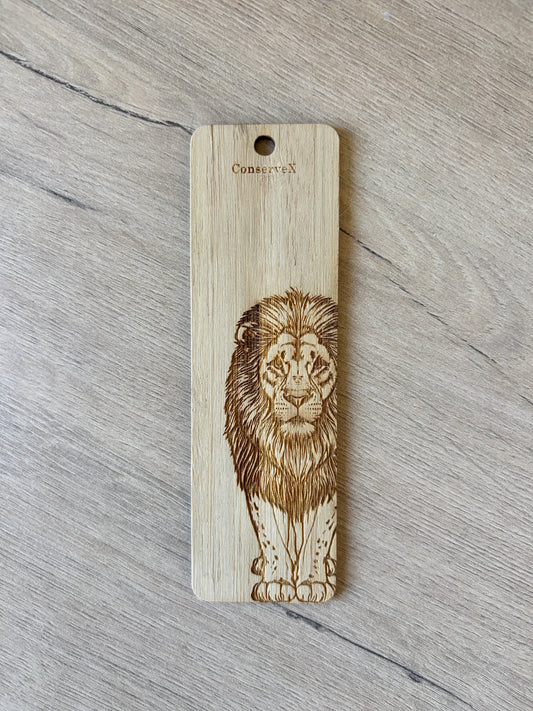 African Lion Bamboo Bookmark